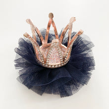Load image into Gallery viewer, Princess Crown Hair Clip - Navy Blue