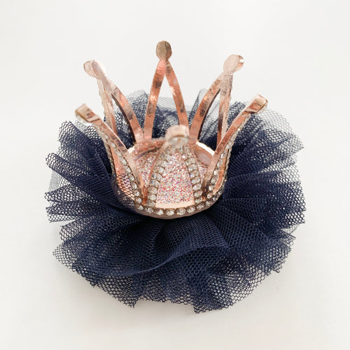 Princess Crown Hair Clip - Navy Blue