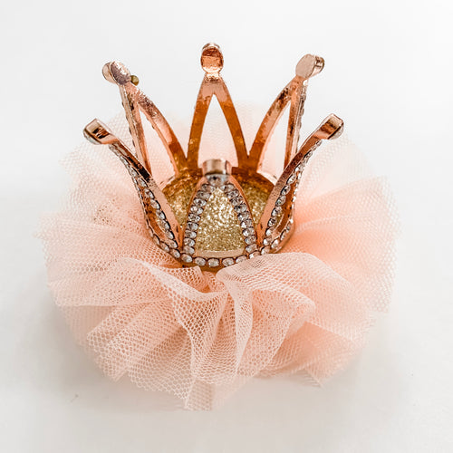 Princess Crown Hair Clip - Peach