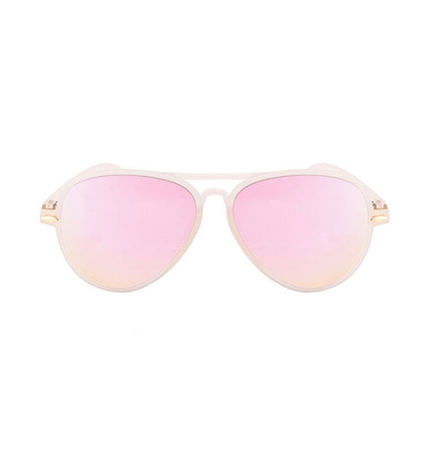 S028 - White Frame, Pink Lens Sunglass