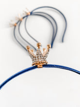 Load image into Gallery viewer, Headband with Rhinestone Tiara - Navy Blue - HB003