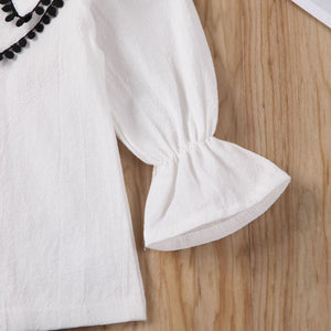 Collar Top & Shorts (White)