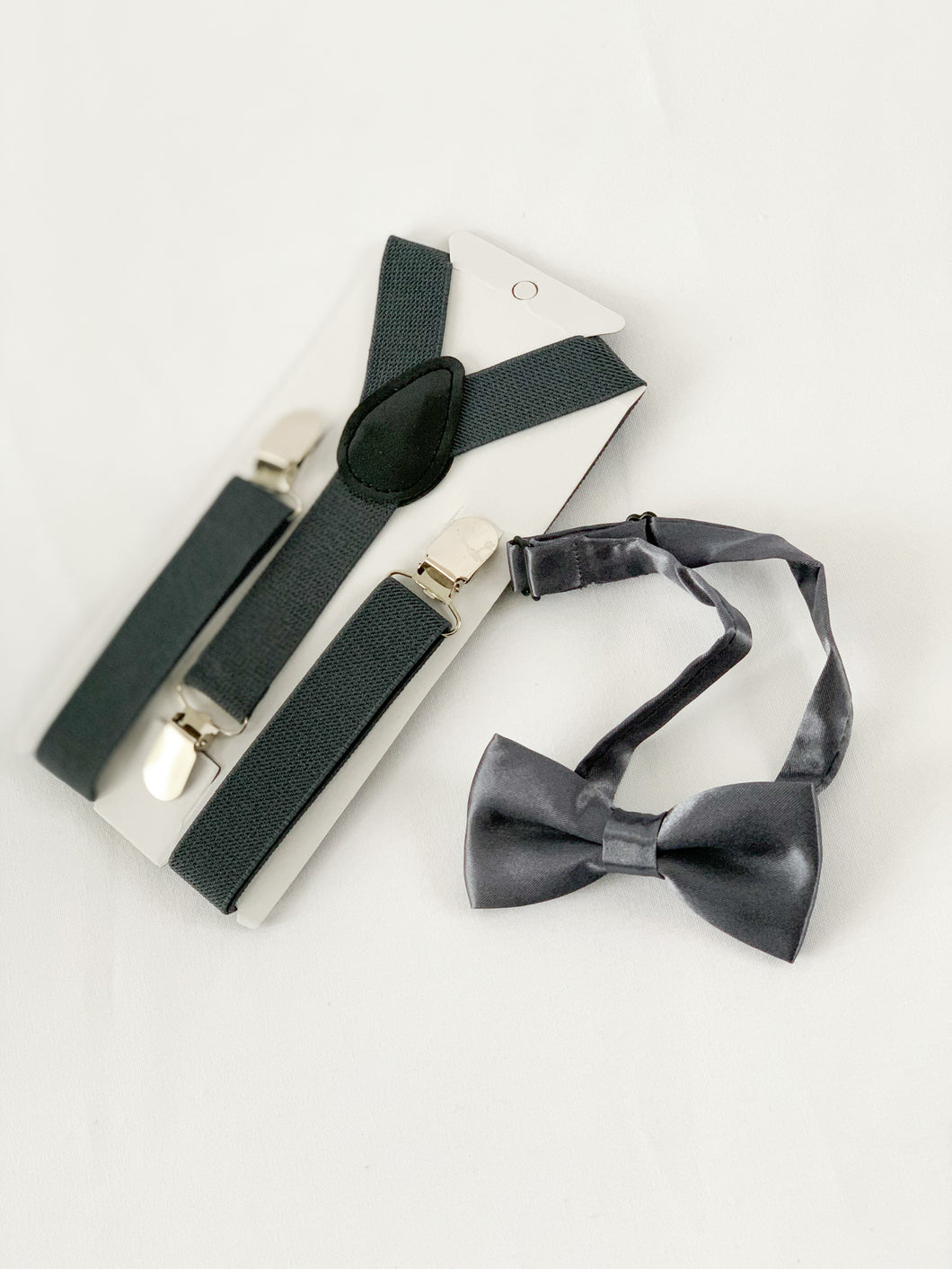 Bow Tie + Suspenders - Steel Grey