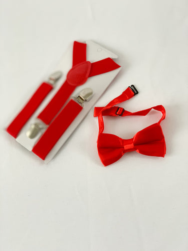 Bow Tie + Suspenders - Red